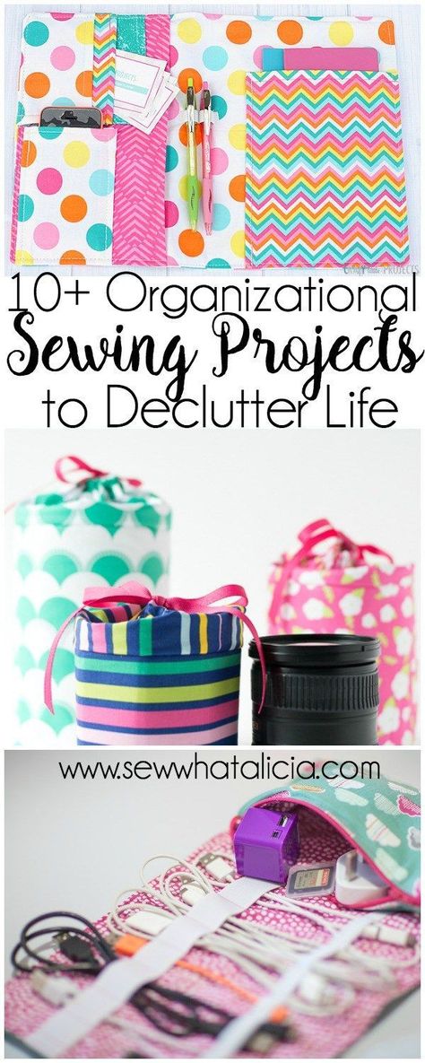 10+ Sewing Projects to Organize Your Life | Are you ready to get organized. Do you love to sew? Here is the perfect collection of projects for you! Click through for a full list of organizational sewing projects! | http://www.sewwhatalicia.com Fat Quarter Projects, Sew Ins, Beginner Sewing Projects Easy, Leftover Fabric, Project Bag, Sewing Projects For Beginners, Organize Your Life, Sewing Skills, Easy Sewing Projects