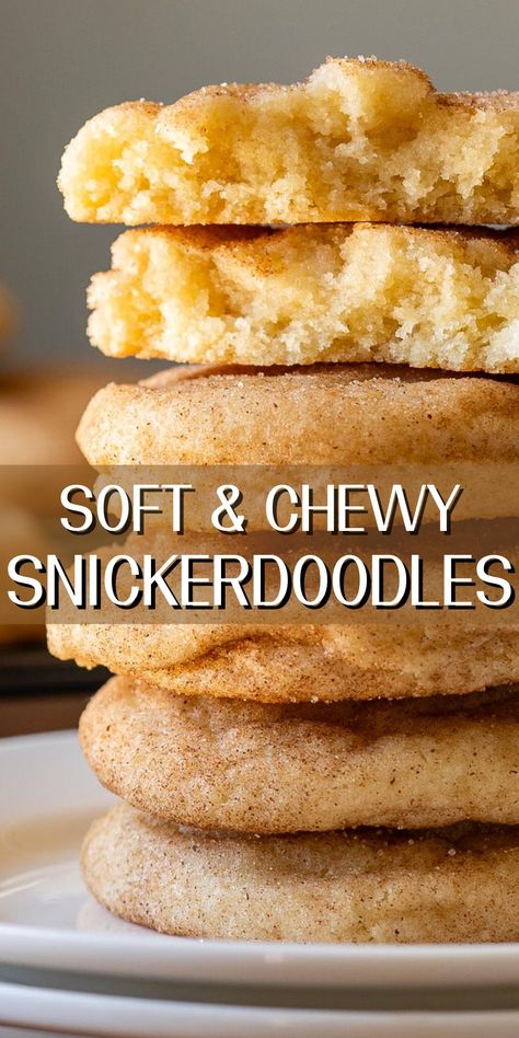 Quick and easy Snickerdoodle Cookies are an instant hit! Everyone loves these! Copycat Snickerdoodle Cookies, Snickerdoodle Cake Cookies, Better Homes And Gardens Snickerdoodles, Big Soft Snickerdoodle Cookies, Applesauce Snickerdoodle Cookies, Moist Snickerdoodle Cookies, Soft And Chewy Cookie Recipes, Sneakerdoodle Cookie Recipe, Chocolate Chip Snickerdoodle Cookies