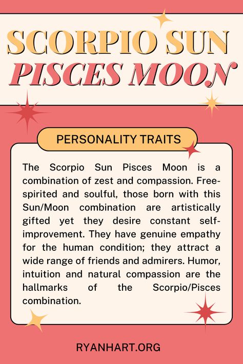 Scorpio Sun Pisces Moon, Pisces Sun Scorpio Moon, Moon Personality, Astrology Witch, Moon People, Scorpio And Pisces, Sun Scorpio, Sun In Scorpio, Pisces Sun