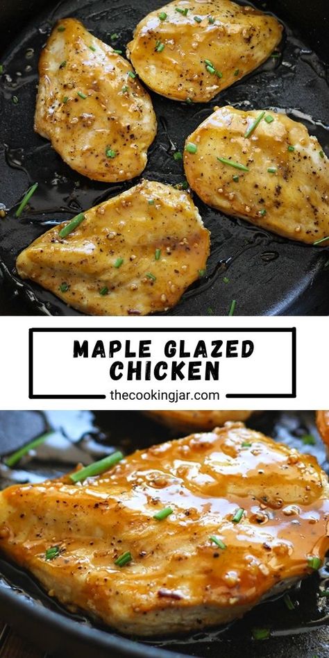 Maple Marinade For Chicken, Lean Cuisine Glazed Chicken Recipe, Maple Bacon Glazed Chicken, Maple Glazed Chicken Breast, Maple Glaze Chicken, Maple Recipes Dinner, Chicken Glazes, Chicken Glaze Recipes, Glazed Chicken Recipes