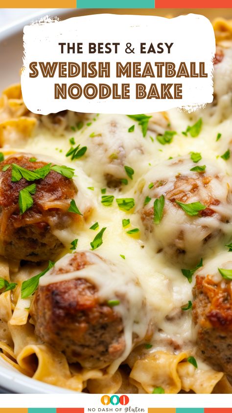 Meatball Noodle Bake, Creamy Swedish Meatballs, Meatball Casserole Recipe, Meatball Stroganoff, Noodle Bake, Juicy Meatballs, Swedish Meatballs Easy, Egg Noodle Recipes, Meatball Casserole