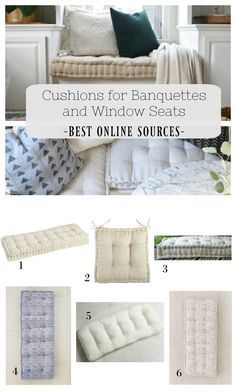 Cushions for Banquettes and Window Seats- Online Sources #diningroomstyle #diningroom #cushions #throwpillows Diy Banquette Cushion, Ikea Banquette Seating, Seating In Kitchen, Custom Window Seat, Banquette Cushions, Italian Beach, Banquette Seating In Kitchen, Kitchen French, Window Nook