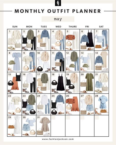 Month Of Outfits, May Outfits, Elegant Closet, Winter Work Outfit, Outfit Calendar, Easy Outfit Ideas, Capsule Wardrobe Women, Spring Summer Capsule Wardrobe, Outfit Planner