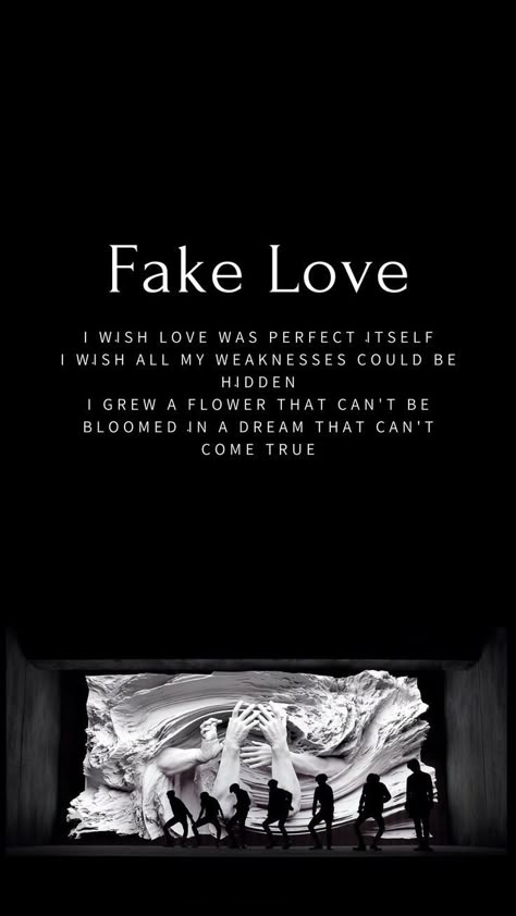 Love Is Fake Wallpaper, Fake Love Wallpaper Aesthetic, Fake Love Aesthetic, Bts Fake Love Wallpaper, Fake Love Lyrics, Fake Love Wallpaper, Fake Love Bts, Fake Reality, Deep Sentences