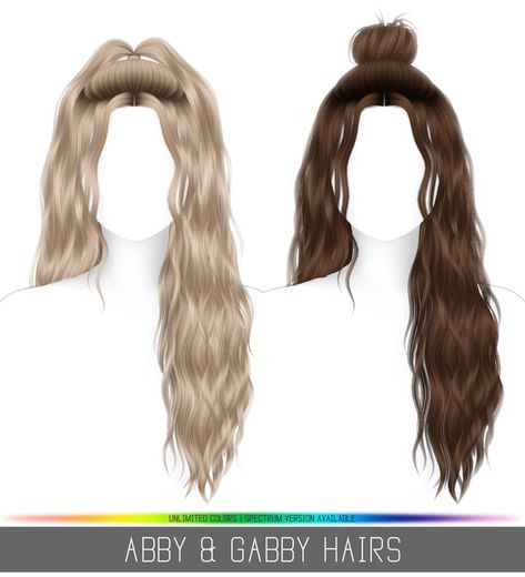 ABBY & GABBY HAIRS | Simpliciaty on Patreon The Sims 4 Cabelos, Die Sims 4, Sims 4 Black Hair, Mod Hair, The Sims 4 Pc, Pelo Sims, Free Sims 4, Sims 4 Game Mods, The Sims 4 Packs