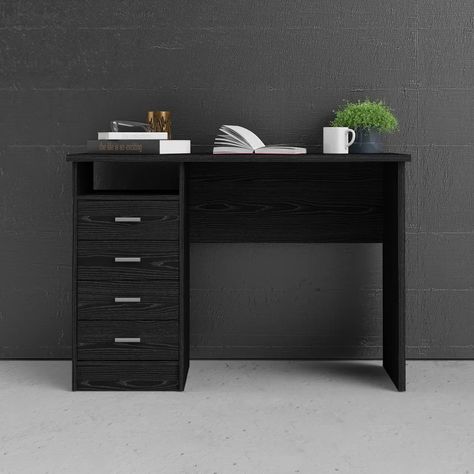 Orren Ellis Zemple Writing Desk & Reviews | Wayfair Office Desk With Hutch, Office Minimalist, Floating Desk, Ergonomic Desk, Grey Desk, Bean Bag Sofa, Big Desk, Best Desk, Office Workspace