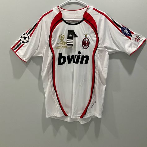 Ac Milan Mens Kaka’ Ucl Jersey 2007 #10 Ac Milan Jersey, Retro Football Jersey, Arsenal Jersey, Retro Football Shirts, Jersey Football, Nike Jersey, Jersey Outfit, Retro Football, Red Adidas