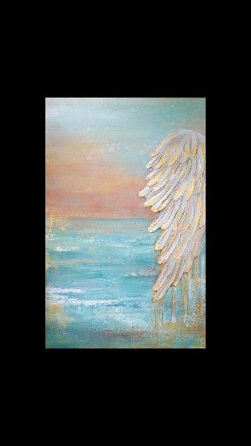 30x40 textured acrylic. Angel wing art.(SOLD) "Mom" original by Beth Crum Art Painting Of Angel Wings, Acrylic Angel Wings, Angel Wings Artwork, Texture Art Angel Wings, Abstract Angel Wings Painting, Angel Wing Paintings On Canvas, Textured Angel Painting, Angel Wing Pictures, Textured Angel Painting Diy