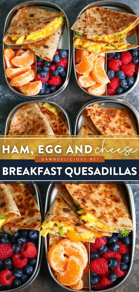 HAM, EGG AND CHEESE BREAKFAST QUESADILLAS Raised Flower Bed Designs Layout, College Dinner, Breakfast Quesadillas, Healthy Breakfast Meal Prep, Cheese Breakfast, Breakfast Prep, Egg And Cheese, Healthy Breakfast Recipes Easy, Breakfast Meal