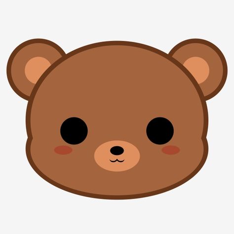 Cute Brown Bear, Bear Head, Bear Face, Cute Bear, Brown Bear, Teddy Bear, Black