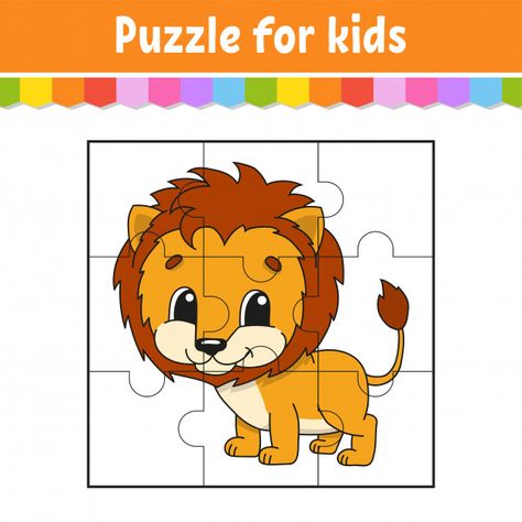 Juego de rompecabezas para niños. león n... | Premium Vector #Freepik #vector #ninos Game Worksheet, Kids Going To School, Classroom Planning, Printable Puzzles For Kids, Happy Father Day Quotes, Chinese Lessons, Math Toys, Puzzle Games For Kids, Gross Motor Activities