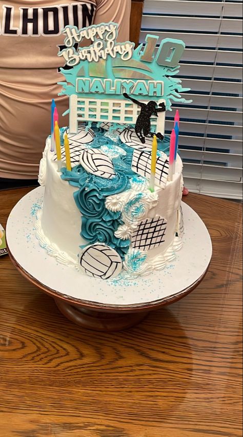 Volleyball Cake Ideas, Volleyball Cake Topper, Volleyball Birthday Cakes, Volleyball Cake, 13th Birthday Party Ideas For Girls, Volleyball Birthday, Sports Cakes, Eleventh Birthday, Volleyball Stuff