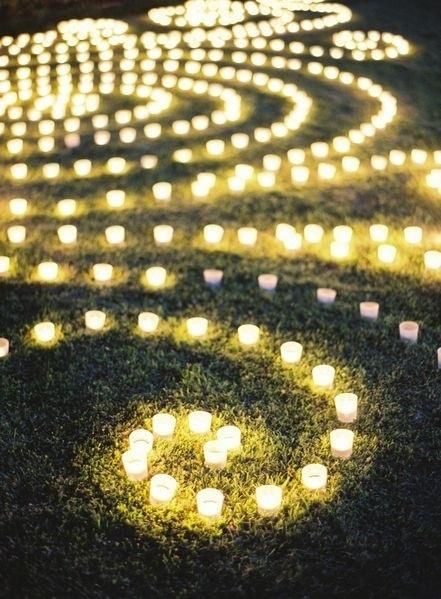 Labyrinth Garden Ideas | candle labyrinth | Wedding Ideas Labyrinth Wedding, Maze Garden, Labyrinth Garden, Lawn Lights, Garden Aesthetic, Italy Wedding, Wedding Night, Labyrinth, Wedding Bells