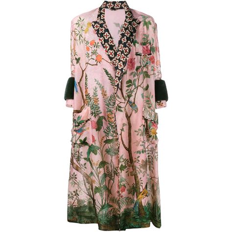 GUCCI Floral Silk-Blend Self-Tie Kimono ($4,435) ❤ liked on Polyvore featuring outerwear, daphne, jackets and gucci Gucci Floral Dress, Colorful Kimono, Tapestry Coat, Jacket Formal, Long Sleeve Jean Jacket, Denim Blazer Jacket, Gucci Denim, Gucci Coat, Floral Coat