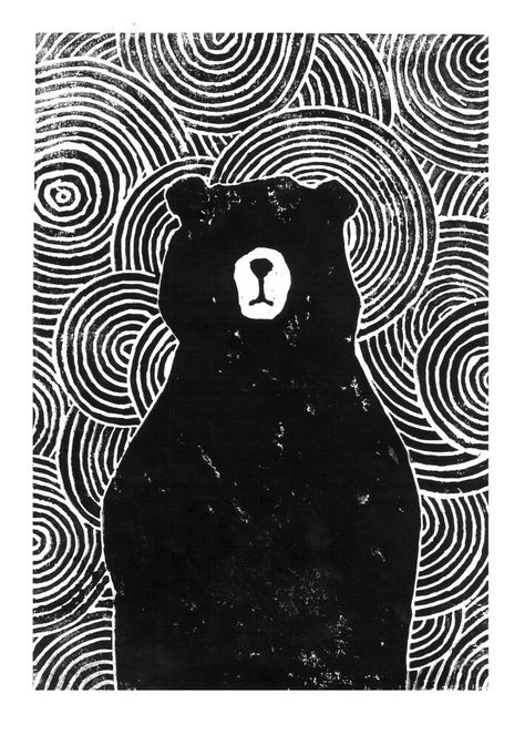 bear print Printmaking Simple, Handmade Stamps Diy, Linocut Art Ideas, Simple Printmaking, Linocut Prints Simple, Linocut Inspiration, Linocut Design, Reduction Print, Linocut Ideas