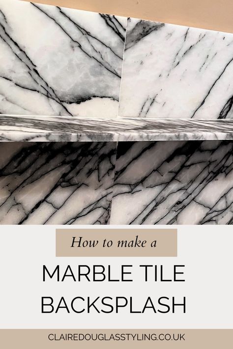 calcatta viola marble tile sink backsplash Large Marble Tile Backsplash Kitchen, Faux Marble Backsplash, Marble Tile Kitchen Backsplash, Bathroom Sink Backsplash Ideas, Backsplash With Shelf, Diy Backsplash Kitchen, Marble Tile Backsplash Kitchen, Statement Marble, Tile Sink