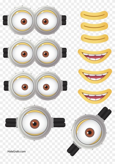 Minion Template, Photo Booth Props Template, Minion Clipart, Minion Classroom, Minions Eyes, Clock Face Printable, Cupcake Wrappers Printable, Minion Birthday Invitations, Minion Face