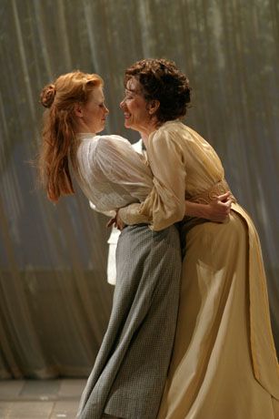 Jessica Chastain, Michelle Williams, Chris Messina, Linda Emond and company in Williamstown Theater Festival’s production of Chekhov’s THE CHERRY ORCHARD (2004) directed by Michael Grief. Cherry Orchard Chekhov, Young Cher, The Cherry Orchard, Chris Messina, Cherry Orchard, Theatre Stage, Michelle Williams, Jessica Chastain, Messina