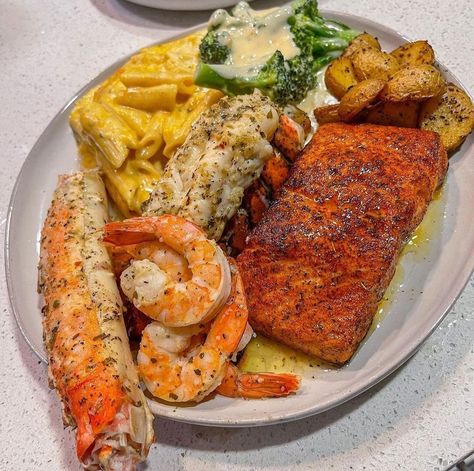 Dimmer Light Switch, Impressive Dinner, King Crab, Lobster Tails, Glazed Salmon, Yummy Comfort Food, Recipes From Heaven, Roasted Potatoes, Seafood Dishes