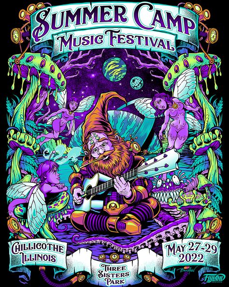 Alien Mushroom, Forest Festival, Rock Music Festival, Concert Poster Design, Music Flyer, Screen Print Poster, Music Festival Poster, Music Illustration, Graphic Poster Art