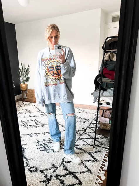 Sublime Sun Oversized Crew Neck … curated on LTK Oversized Crew Neck Sweatshirt Outfit, Crew Neck Sweatshirt Outfit, Oversized Sweatshirt Outfit, Wishlist Clothes, Oversized Crew Neck Sweatshirt, Sublime Sun, Mom Fits, Capsule Closet, Sweatshirt Outfit