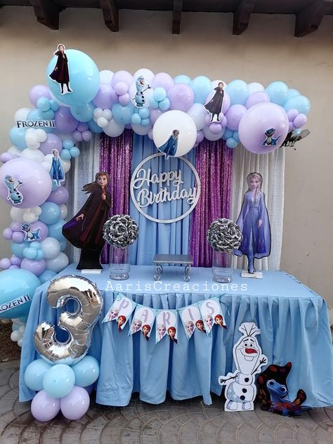 Frozen Backdrop Ideas Decoration, Elsa Birthday Party Decorations Frozen Theme, Frozen Princess Birthday Party, Frozen 3rd Birthday Party Decoration, Elsa Birthday Decorations, Frozen Diy Party Decorations, Elsa Themed Birthday Party Decoration, Frozen Themed Birthday Party Decoration, Frozen Decoration Ideas