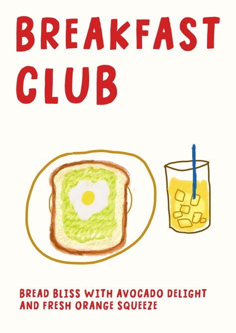 breakfast poster, breakfast print,breakfast illustration Sunny Side Up, Breakfast Poster, English Breakfast, Folder Design, Breakfast Menu, Egg Breakfast, The Breakfast Club, Publication Design, Breakfast Time