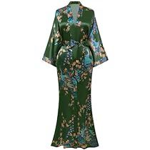 Nightgown Romantic, Green Nightgown, Vivid Hair, Dressy Hats, Satin Robes, Green Kimono, Printed Kimono, Simply Fashion, Blossom Print