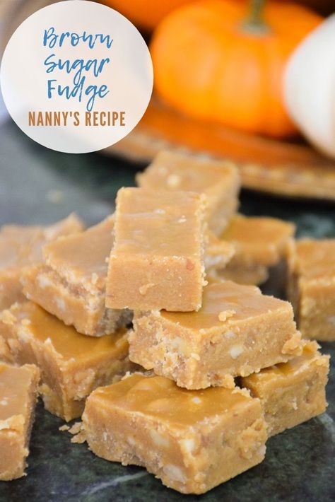 Nanny’s Brown Sugar Fudge is an old-fashioned boiled candy recipe that is also referred to as penuche. This fudge is made with light brown sugar, evaporated milk, corn syrup, salt, butter, and a touch of vanilla extract. This delicious fudge is easy to make and a great treat to include on your homemade holiday treat trays! #penuche #fudge #candy #brownsugar #nobake Old Fashioned Penuche Fudge, Penuche Fudge Old Fashioned, Penuche Fudge Recipe, Snow Kingdom, Christmas Dessert Tray, Penuche Fudge, Brown Sugar Fudge, Fudge Candy, Candy Fudge