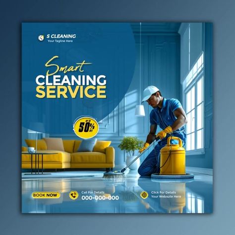 Smart Cleaning Services Clean Flyer Design, Cleaning Service Poster, Clean Poster Design, Cleaning Poster, Dyson Cleaning, Cleaning Ads, Karate Picture, Cleaning Agency, Company Banner