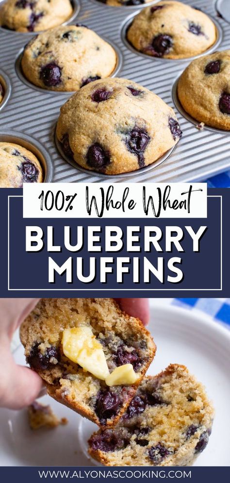 Using Frozen Blueberries, Wheat Blueberry Muffins, Low Sugar Muffins, Whole Wheat Blueberry Muffins, The Best Blueberry Muffins, Blueberry Protein Muffins, Wheat Flour Recipes, Whole Wheat Muffins, Blueberry Muffin Recipe