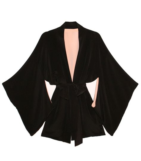 Valentine's Day Lingerie at #ShopBAZAAR: Fleur Du Mal Haori Black Silk Kimono Robe Robe Diy, Mode Kimono, Loungewear Outfits, Cozy Pajamas, Fashion Articles, Silk Kimono, Mode Inspo, Steam Punk, Kimono Fashion