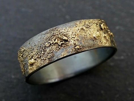 mens wedding band gold silver meteorite ring gold Viking Wedding Band, Etsy Engagement Rings Unique, Fusion Ring, Wedding Ring Gold, Wedding Band Gold, Unique Promise Rings, Galaxy Ring, Viking Wedding, Mens Gold Wedding Band