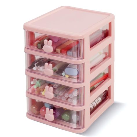 PRICES MAY VARY. Multi Drawer Design: Kawaii desk storage box has 3/4/5 drawers to choose can effectively help you organize your desktop, store various small objects, and classify them reasonably, you can easily pick what you need, Drawers design to keep your brushes neat and organized. Premium Build Quality: Drawer desk organizer is made of high-quality ABS material, and polished edges and corners for use securely.The stable physical structure makes the product stronger and not easily damaged S Cute Organization, Girls Desk, Organizer Drawers, Kawaii Desk, Drawers Design, Girl Desk, Drawer Desk, Makeup Drawer Organization, Organized Desk Drawers