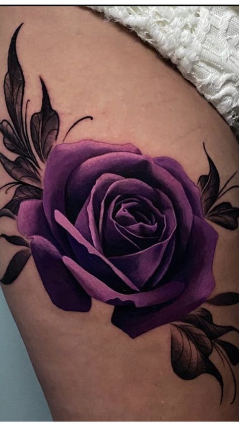 Best Flowers To Tattoo, Purple Rose Tattoos For Women, Coverup Tattoo Ideas For Women Forearm, Dark Flower Tattoo Cover Up, Feminine Cover Up Tattoos, Neo Traditional Tattoos Women, Purple Rose Tattoo, Purple Flower Tattoos, Tattoo Fixes