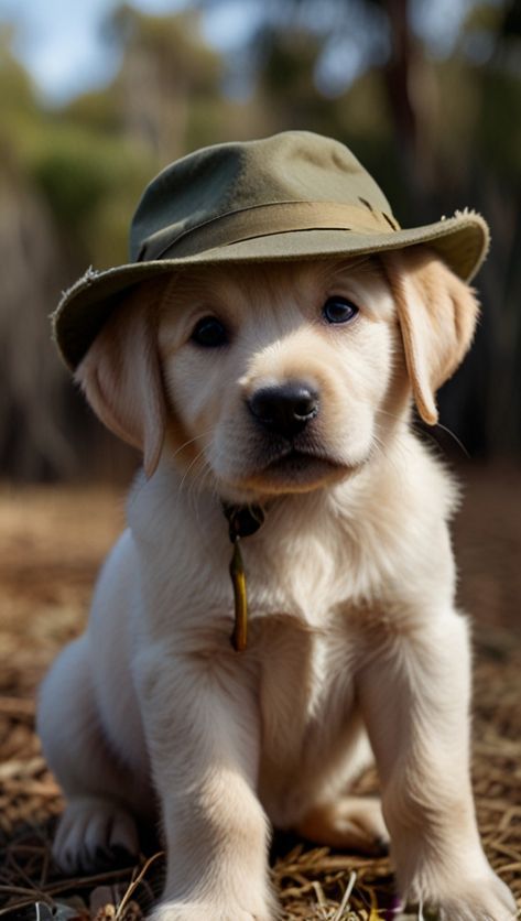 Cute Labrador Puppies, Bush Hat, Perfect Playlist, Gods Art, Labrador Retriever Puppy, Cute Dogs Images, Dog Labrador, Australian Bush, Labrador Retriever Puppies