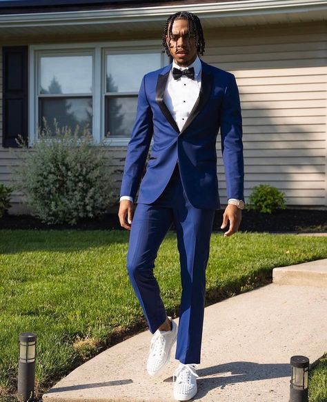 Navy Blue Prom Outfit Men, Shades Of Blue Tuxedo, Navy Blue Suit Men Prom, Navy Blue Prom Suit Black Men, Prom Suits Navy Blue, Men’s Prom Looks, Men's Prom Outfit, Royal Blue Tuxedo For Men Prom, Prom Suits For Men Unique Blue