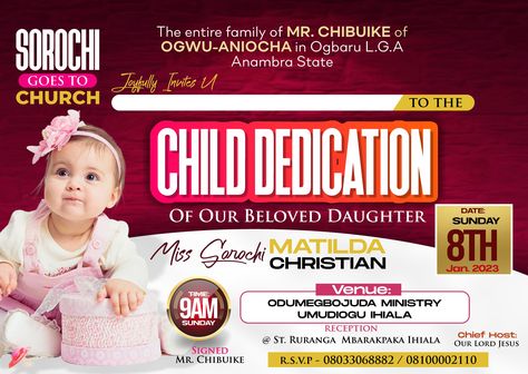 Child Dedication Designs Dedication Invitations, Brochure Cover Design, Social Media Advertising Design, Food Menu Design, Birthday Flyer, Graphic Design Ads, Brochure Cover, Best Background Images, Poster Background Design