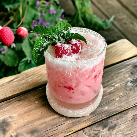 Raspberry Coconut Mojito Recipe - Styled By Daisies Raspberry Coconut Mojito, Passion Fruit Margarita Recipe, Coconut Mojito Recipe, Passion Fruit Margarita, Fruit Margarita, Raspberry Drink, Pineapple Mojito, Bar Tender, Coconut Mojito