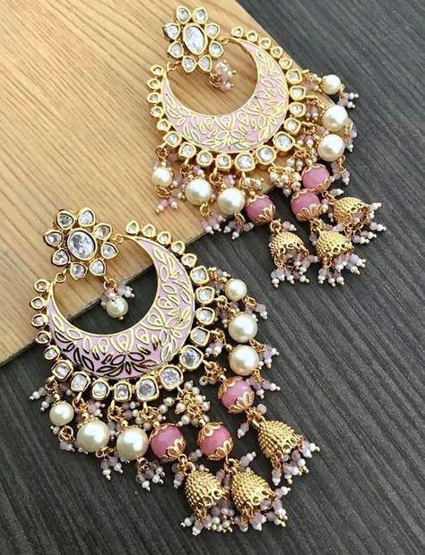 Fashion Jewelry Earrings Unique, Jwellary Unique, Chandbali Earrings Kundan, शादी की तस्वीरें, Latest Indian Jewellery, Unique Wedding Jewelry, Bridal Jewellery Earrings, Wedding Jewelry Sets Bridal Jewellery, Indian Wedding Jewelry Sets