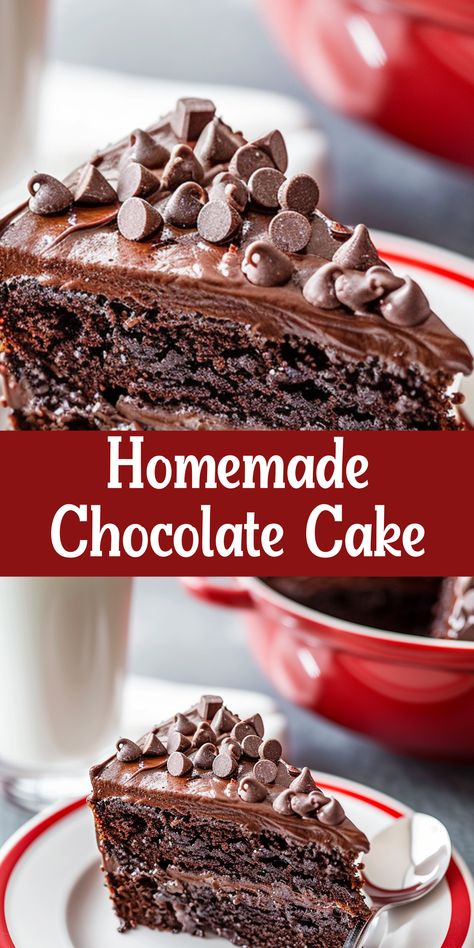 Enjoy homemade Chocolate Cake with this easy recipe. Moist, rich, and chocolatey! Best Homemade Chocolate Cake Recipe, Best Homemade Chocolate Cake, Homemade Cake Recipes Chocolate, Chocolate Buttercream Icing, Chocolate Cake From Scratch, Chocolate Cake Recipe Moist, Homemade Chocolate Cake, Rich Chocolate Cake, Best Chocolate Cake