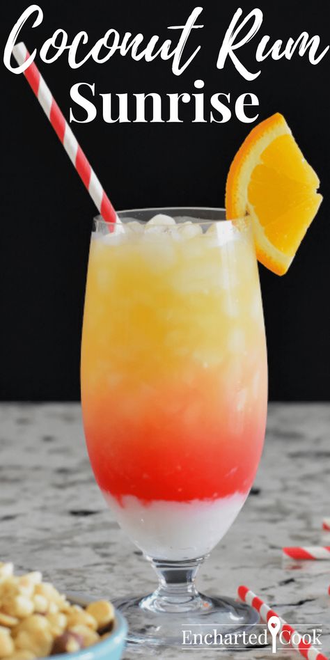 Malibu Coconut Rum Drinks Recipes, Cocktails With Cream Of Coconut, Malibu Rum Christmas Drinks, Malibu Rum Halloween Drinks, Malibu Sunrise Cocktail, Coconut Rum Drinks Recipes Easy, Malibu Sunrise Recipe, Bacardi Coconut Rum Drinks, Alcoholic Beverages Recipes