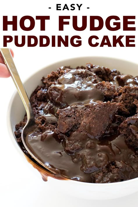 Hot Fudge Pudding Cake Recipe, Easy Hot Fudge, Hot Fudge Pudding Cake, Hot Fudge Pudding, Fudge Pudding Cake, Chocolate Pudding Cake Recipe, Fudge Pudding, Hot Fudge Topping, Hot Fudge Cake