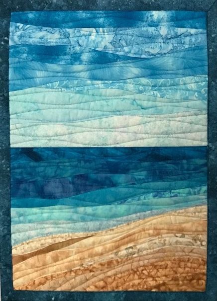 Landscapes Textiles, Fabric Landscapes, Ann Brauer, Seascape Quilts, Abstract Art Quilt, Ocean Quilt, Dune Art, Beach Quilt, Sea Quilt