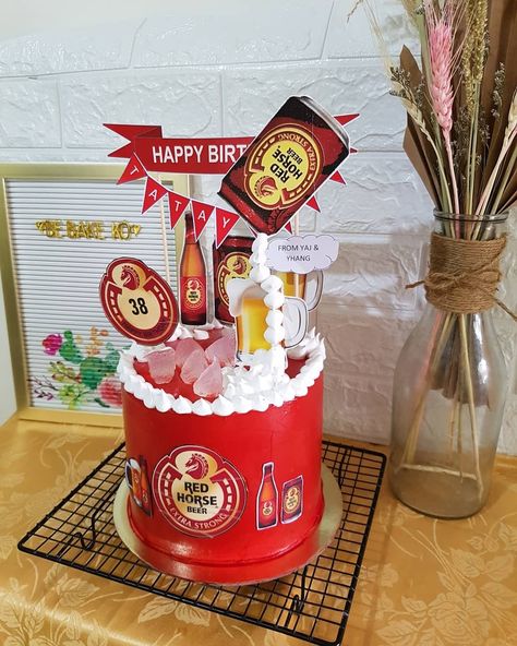 Red Horse Beer Cake, Red Horse Cake, Beer Cakes, Makeup Printables, Christmas Stickers Printable, Beer Mug Cake, Horse Cake Toppers, Diy Cakes, 51 Birthday