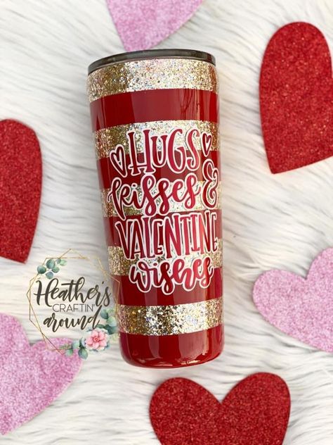 Valentine Tumbler, Epoxy Tumbler, Vinyl Tumblers, Glitter Tumbler Cups, Valentines Ideas, Custom Tumbler Cups, Diy Cups, Tumbler Cups Diy, Glitter Cups