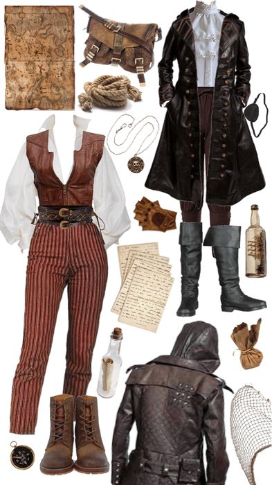 Pirate Male Outfit Aesthetic, Pirate Style Dress, Piratecore Outfit Aesthetic, Ren Faire Mens Outfit, Ren Fair Pirate Costumes, Pirate Costume Inspiration, Island Core Outfits, Pirate Outfit Reference, Pirate Core Fashion