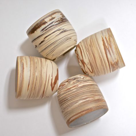 Cabin Sconces, Marbled Clay Pottery, Marbled Ceramics, Marble Pottery, Clay Tumblers, Marbled Pottery, Handmade Pottery Mugs, Marble Clay, Mugs Ideas