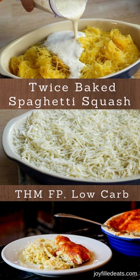 Baking Spaghetti Squash, Twice Baked Spaghetti Squash, Twice Baked Spaghetti, Thm Lunch, Thm Meals, Thm Fp, Fuel Pull, Thm Dinner, Low Carb Grain