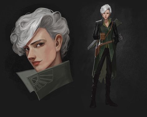 ArtStation - Broomhilda, 18 （Tony Sun） 1920 Oc Drawing, 1920 Character Design, Female Human, Fantasy Inspiration, Character Creation, Dnd Characters, Grey Hair, Character Portraits, White Hair